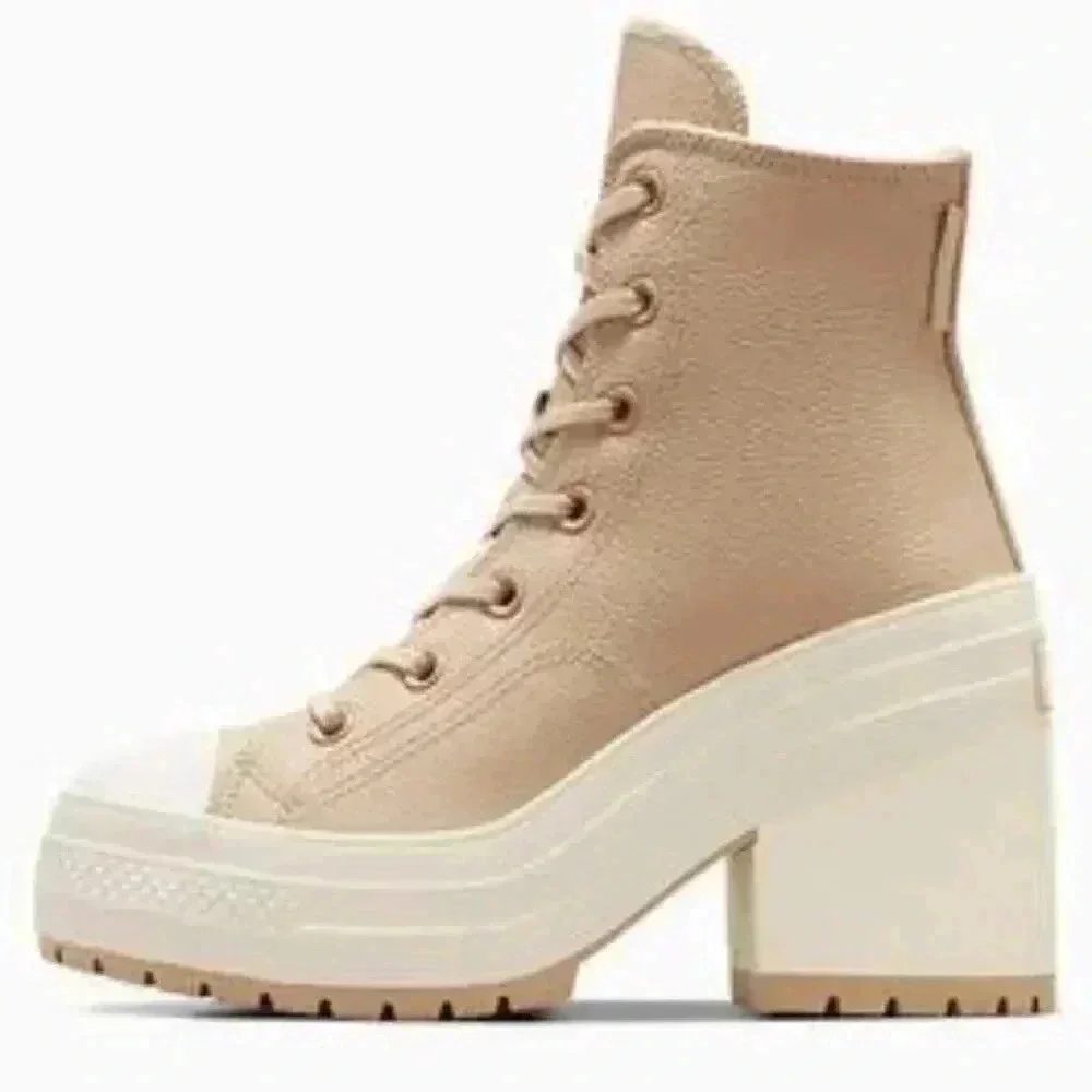 😍 NWT 😍 Converse Chuck 70 De Luxe Heel Weatherized Leather, Tan, Women's 8